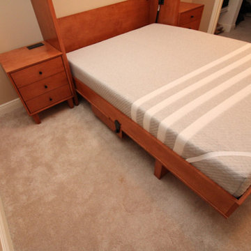 Siena Murphy Wall Bed with Shelf Leg, Nightstands, Attached Desk