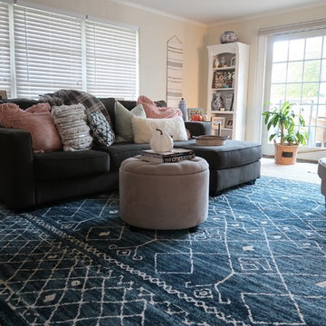 Orian Rugs Farmhouse Sonoma Indoor/Outdoor Gabbeh Field Faded Indigo Area Rug
