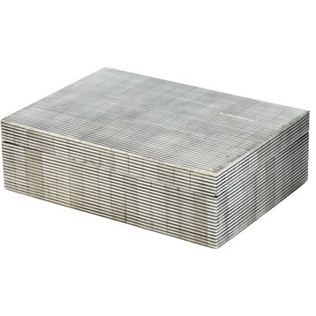 Dimond Pin Stripe Bone Box, Large, Gray