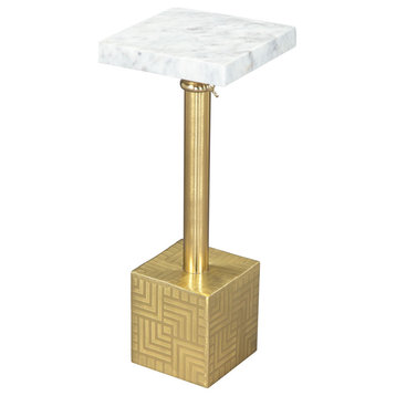 Hogan Side Table White and Gold