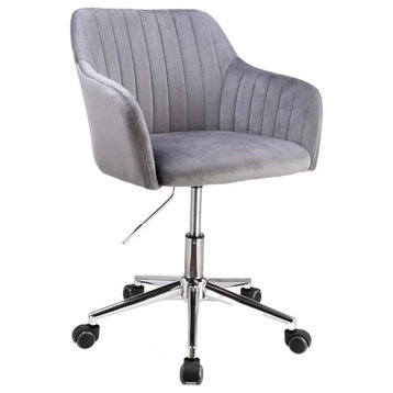 Modern Home Marceaux Modern Mid-Back Office Task Chair with Chrome Finish Stain, Gray