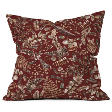 Ninola Design Botanical Collection Organic Holiday Outdoor Throw Pillow, 18"