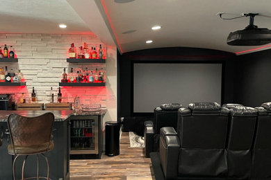 Inspiration for a 1950s basement remodel in Omaha