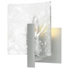 Arc Small 1-Light Bath Sconce, Vintage Platinum, White Swirl Glass