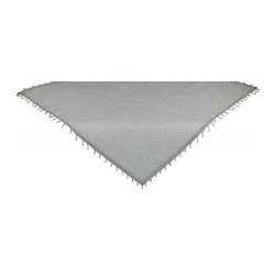 Xia Home Fashions - Beaded Sheer 34"x34" Table Topper, Silver - Tablecloths