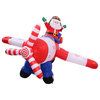 Costway 8 Ft Inflatable Christmas Xmas Santa Claus Airplane Decor Lawn Outdoor