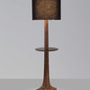 Nauta Floor Lamp, Walnut, Black Amaretto/Black Hpl Top Surface, Matching Wood Shelf With Black Hpl Top Surface