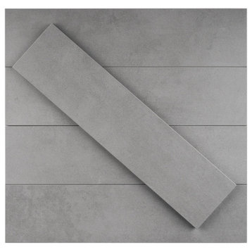 LE LEGHE Subway Tile 3"x12" Porcelain Wall/Floor Tile, Gray, 1 Box