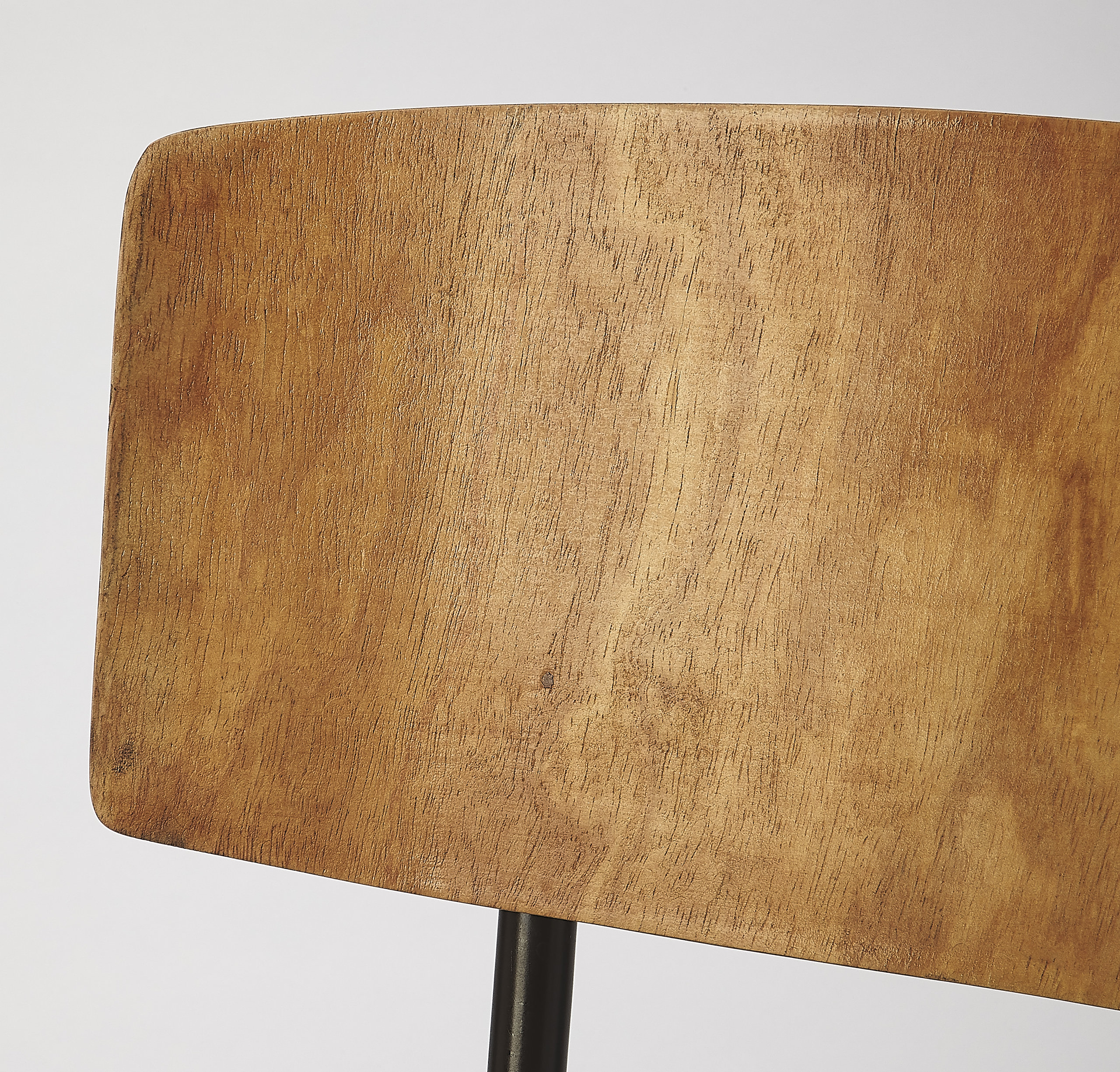Butler Clark Metal and Wood Leather Side Chair - Midcentury - Dining ...