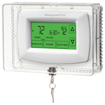 Programmable Touchscreen Thermostat., Thermostat + Cover Guard