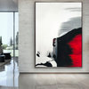 72x60" modern black Red white abstract artwork Original