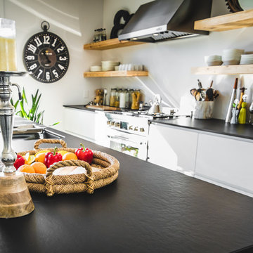 Warm Industrial with Natural Wood Kitchen