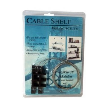 Cable Shelf Bracket For 3/8"-1/2" Thick Shelves, Black