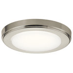 Kichler - Flushmount 7" Round, Brushed Nickel, 3000K - When there's no room for shadows or dark spots, you can count on Kichler's 7 inch Zeo 3000K LED to deliver the optimal lighting performance you need. Utilizing edge lit technology, Zeo's optical diffuser completely fills with light, assuring maximum light distribution with no dark edges. This downlight features a round shape and Brushed Nickel finish. Perfect for ambient or task lighting in residential or light commercial spaces.