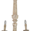 French Country Candle-style Wooden Chandelier, A