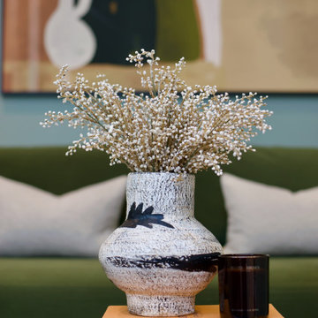 Soft sage lounge and home office