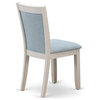 Atlin Designs 36.8" Wood Dining Chairs in Blue/White (Set of 2)