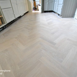 White Oiled Oak Herringbone - Hardwood Flooring