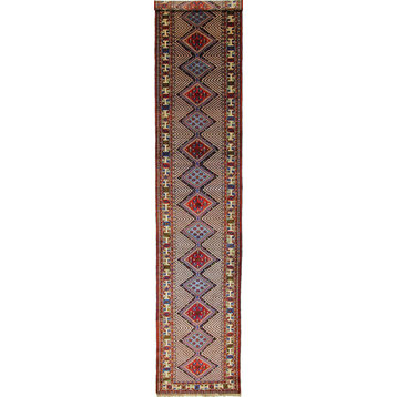 Persian Rug Yalameh 14'5"x3'1" Hand Knotted