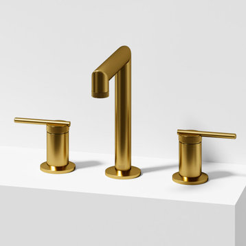 VIGO Sterling Widespread Bathroom Faucet, Matte Brushed Gold
