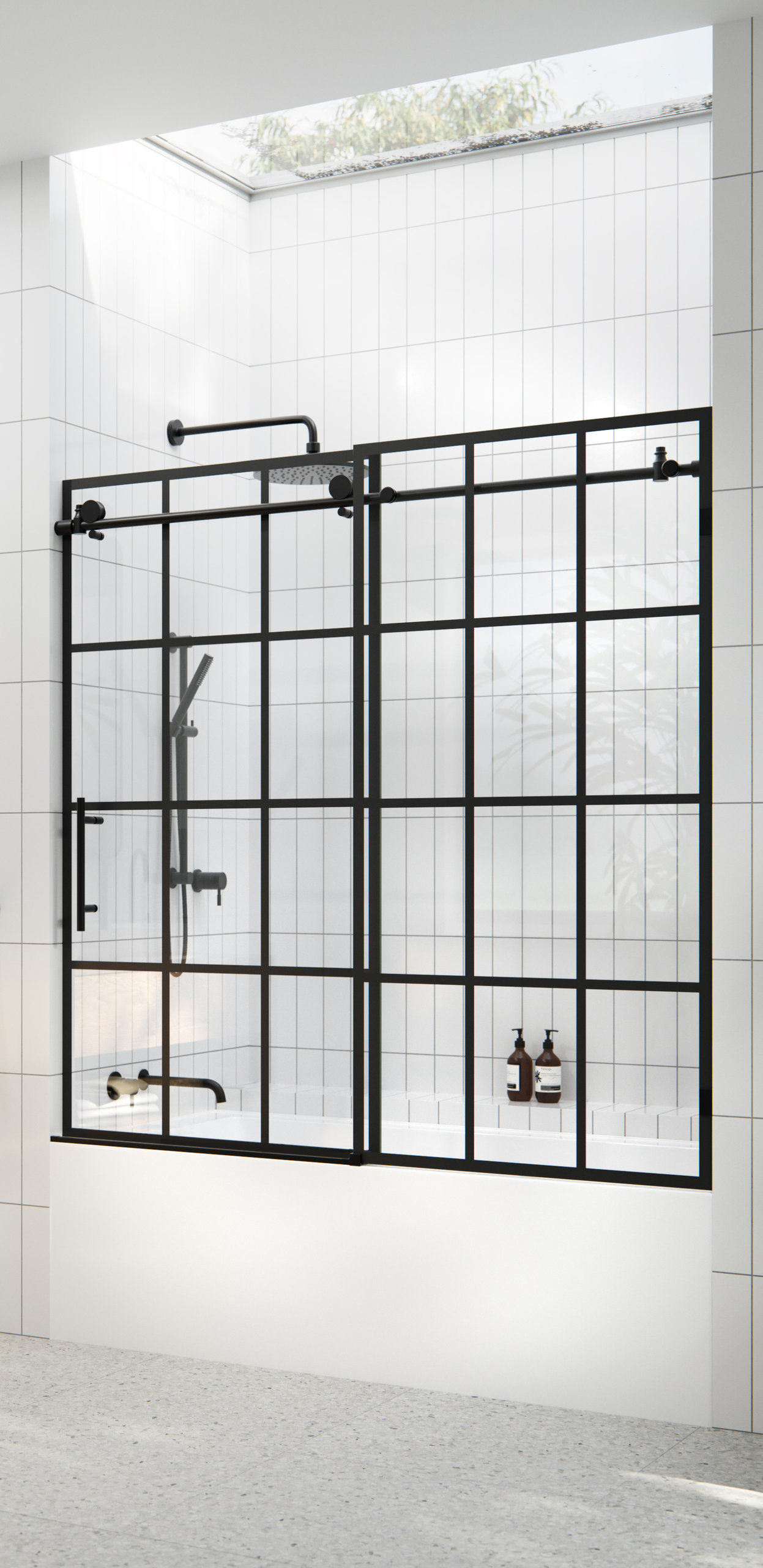 Esprit 56"-60"x60" French Monture Bath Tub Sliding Shower Door ...
