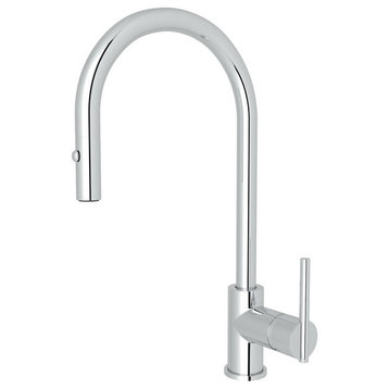 Rohl Pirellone Pull-Down Faucet With Single-Lever Handle, Polished Chrome