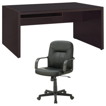 Home Square 2 Piece Furniture Set with Computer Desk and Office Chair