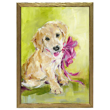 "New Puppy" Mini Framed Canvas Art by Susan Pepe
