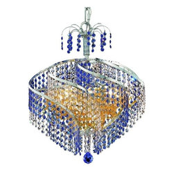 Elegant Lighting - Spiral Multi-Color Crystal Chandelier With 8-Light, Chrome, Royal Cut - Ceiling Lighting