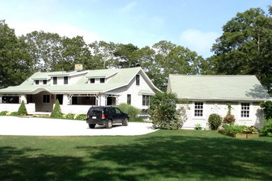 Inspiration for a transitional exterior home remodel in Providence