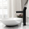 VIGO Wisteria Matte Stone Vessel Bathroom Sink With Faucet, Matte Black