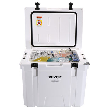 VEVOR Hard Cooler Insulated Portable Cooler Ice Chest, 45 Quart 45-Can Capacity