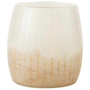 Agnetha Gold And Cream Glass Vase, 9"