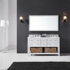 60" Double Sink Bathroom Vanity With Carrara Marble Top, Baskets, and Mirror