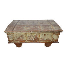 Mogul Interior - Consigned Antique Chest Sideboard Reclaimed Distressed Patina Trunk - Decorative Trunks