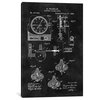 "Electric Alarm Clock Patent Sketch, Chalkboard" Wrapped Canvas Print, 18x12x1.5