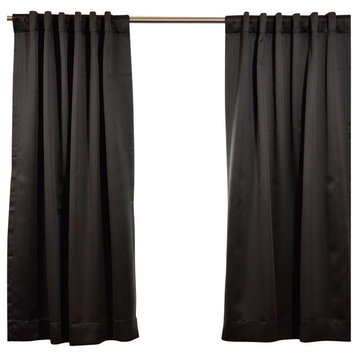 Jet Black Room Darkening Curtain, Set of 2, 50"x96"
