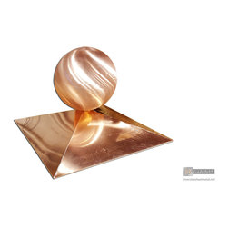 FI030 - Copper finial with rectangular base and ball - Products