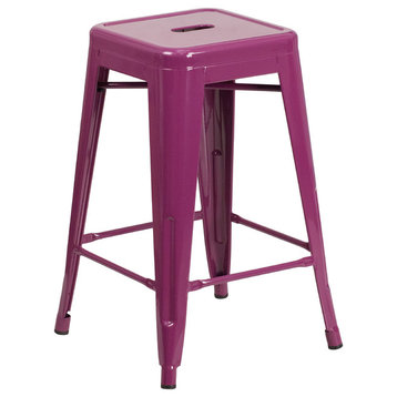 Flash Furniture Commercial 24" High Purple Counter Height - ET-BT3503-24-PUR-GG