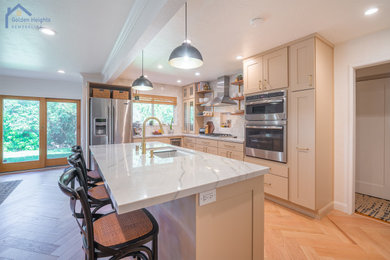 Example of a transitional kitchen design in San Francisco