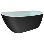 HEATGENE - HEATGENE 68" Acrylic Freestanding Bathtub Contemporary Tub-Black outside - Come home and relax in your luxurious freestanding bathtub by HEATGENE. From the serenity, collection emerges the ergonomic freestanding bathtub.