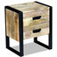 vidaXL Solid Mango Wood Side Table With 2-Drawer, 43x33x51 cm