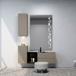 Dressing Table with Custom Storage in Stone Grey Finish by Inspired Elements - Dressing Tables