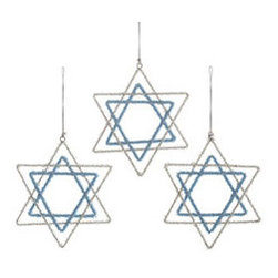 Star of David Ornaments - Set of 3 - New - Christmas Ornaments