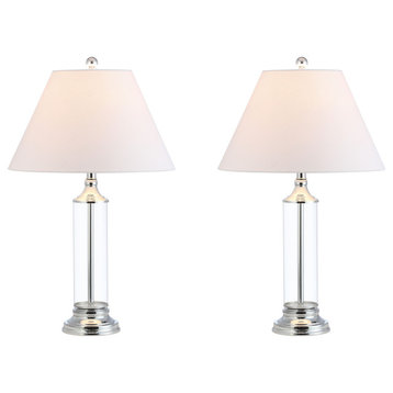 Astor 29" Glass LED Table Lamp, Set of 2, Clear