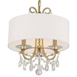 Crystorama - Crystama 6623-VG-CL-MWP Othello, 3 Light Chandelier in Classic Style, 15 Inc - Classic like a timeless piece of jewelry, the OtheOthello 3 Light Chan Vibrant Gold *UL Approved: YES Energy Star Qualified: n/a ADA Certified: n/a  *Number of Lights: 3-*Wattage:60w Incandescent bulb(s) *Bulb Included:No *Bulb Type:Incandescent *Finish Type:Vibrant Gold