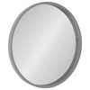 Travis Round Wood Accent Wall Mirror, Gray 25.6 Diameter