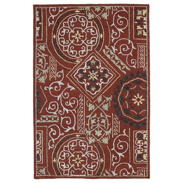 Kaleen Brooklyn Collection Rug, Red 7'6"x9'