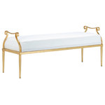 Currey and Company - Currey and Company 7000-1041 Bench, Grecian Gold Finish - Currey and Company 7000-1041 Bench, Grecian Gold Finish