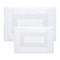 100% Cotton 2 Piece Reversible Rug Set by Lavish Home, White